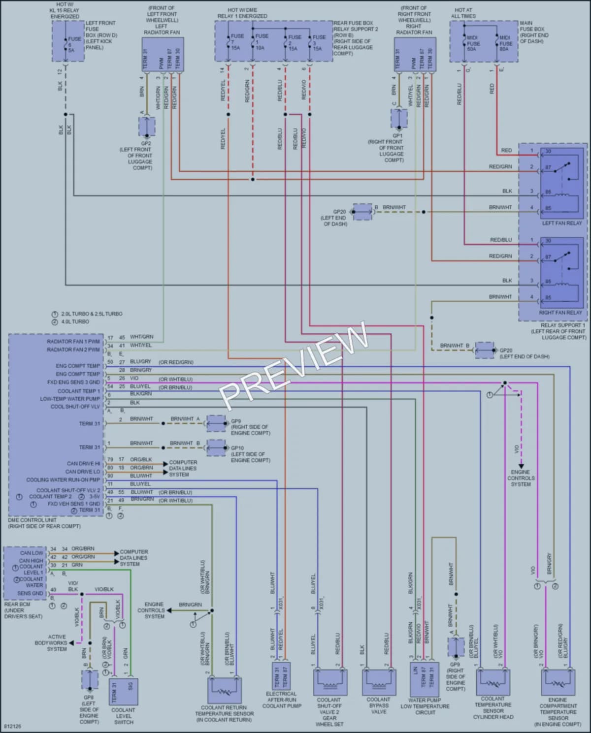 2022 Porsche 718Cayman Cooling Fan wiring diagram preview