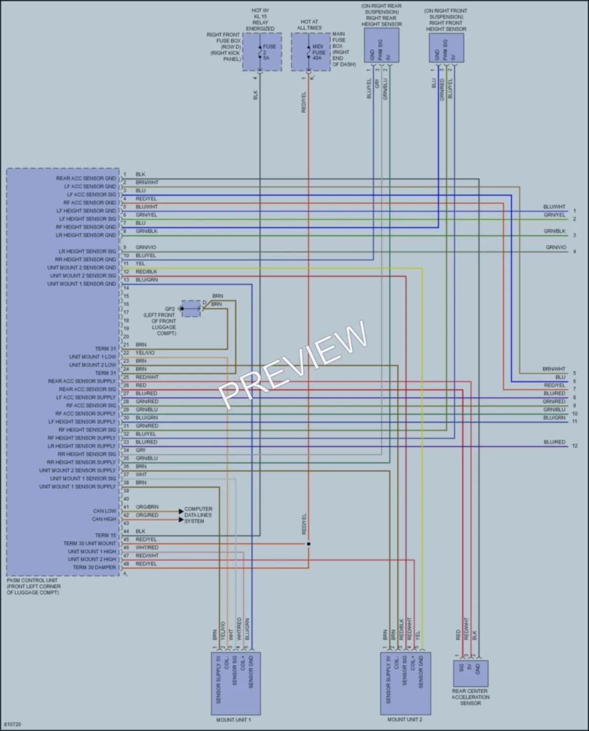 2022 Porsche 718Cayman Electronic Suspension wiring diagram preview