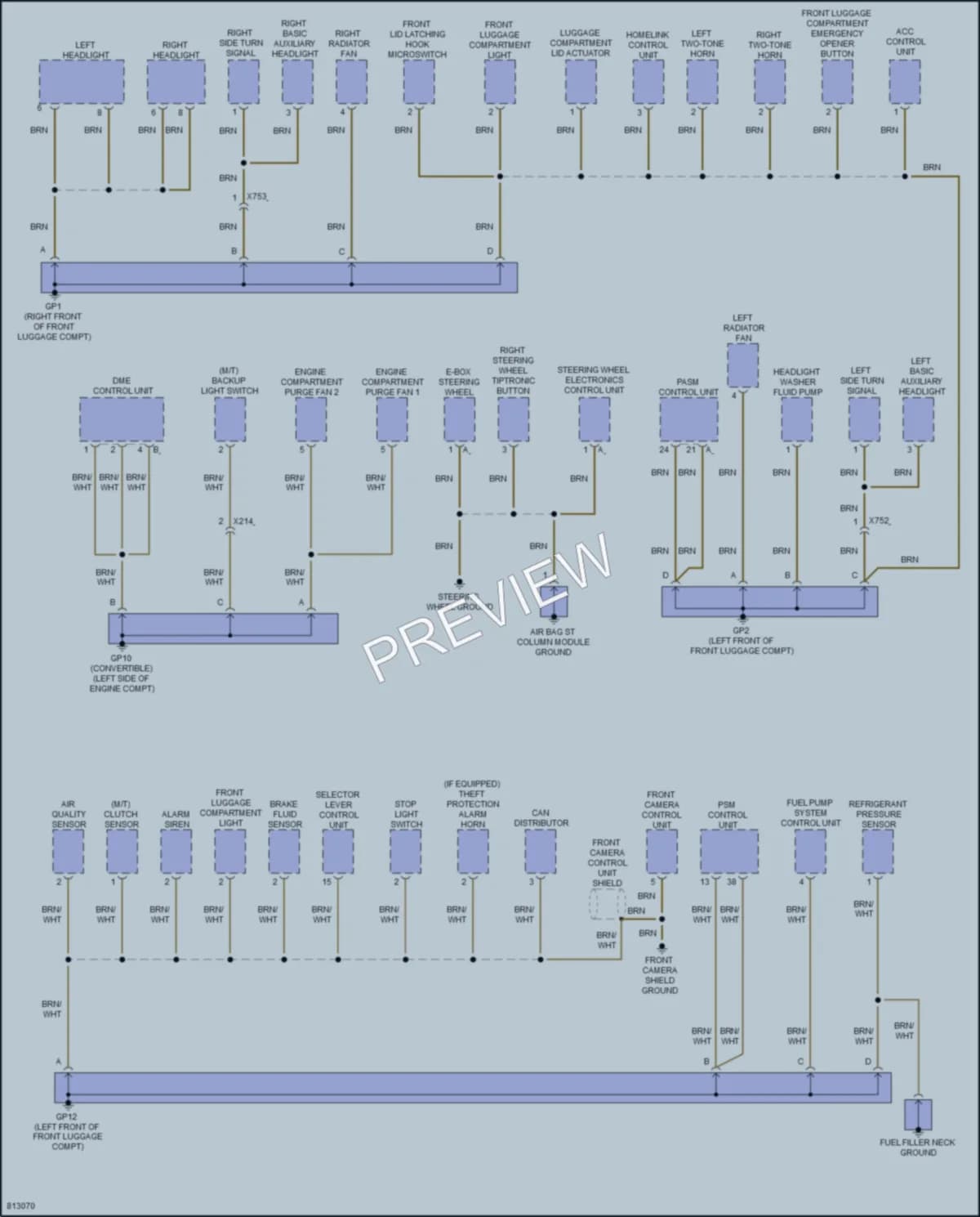 2022 Porsche 718Cayman Ground Distribution wiring diagram preview