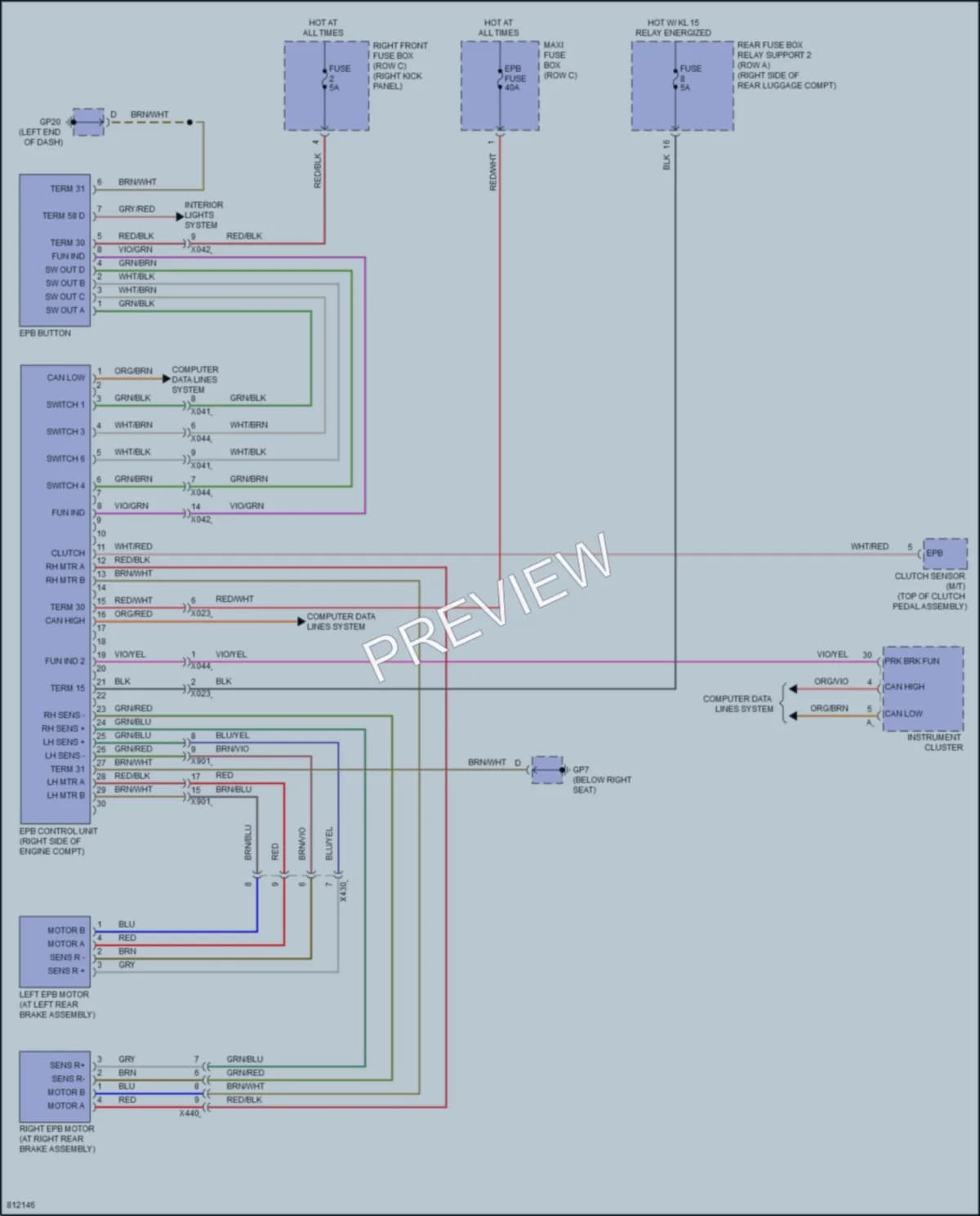 2022 Porsche 718Cayman Shift Interlock wiring diagram preview