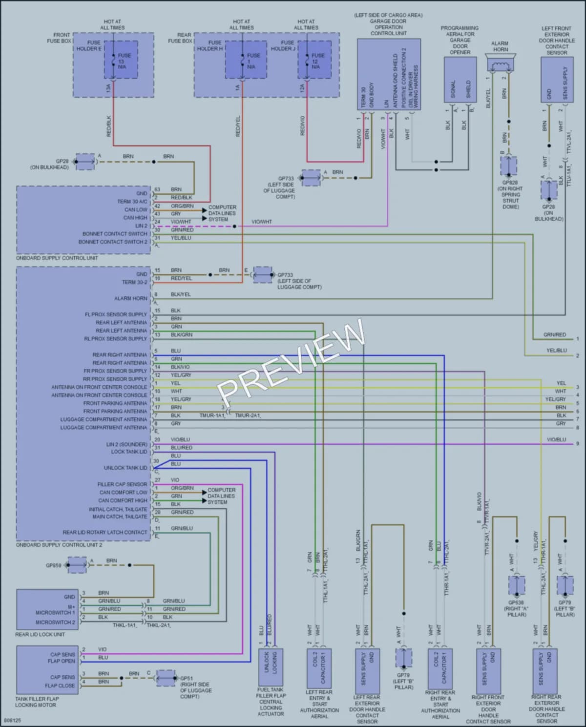 2022 Porsche CayenneCoupe Anti Theft wiring diagram preview
