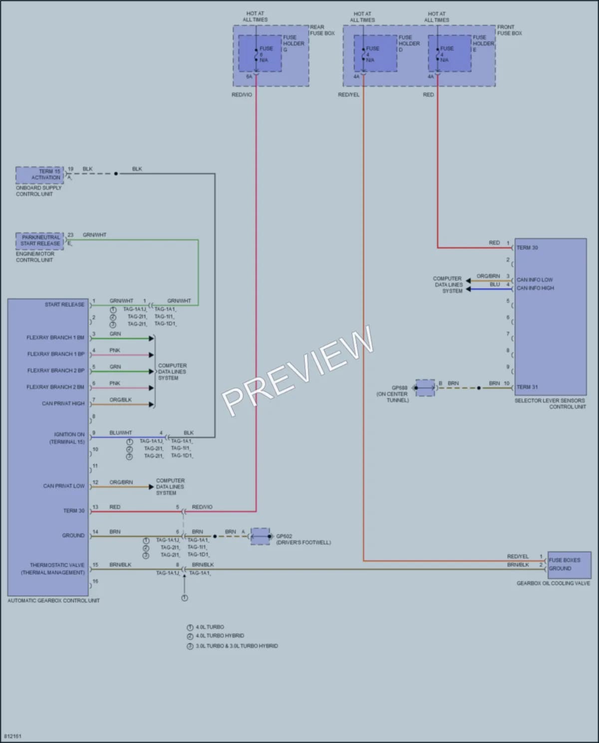 2022 Porsche CayenneCoupeHybrid Transmission wiring diagram preview