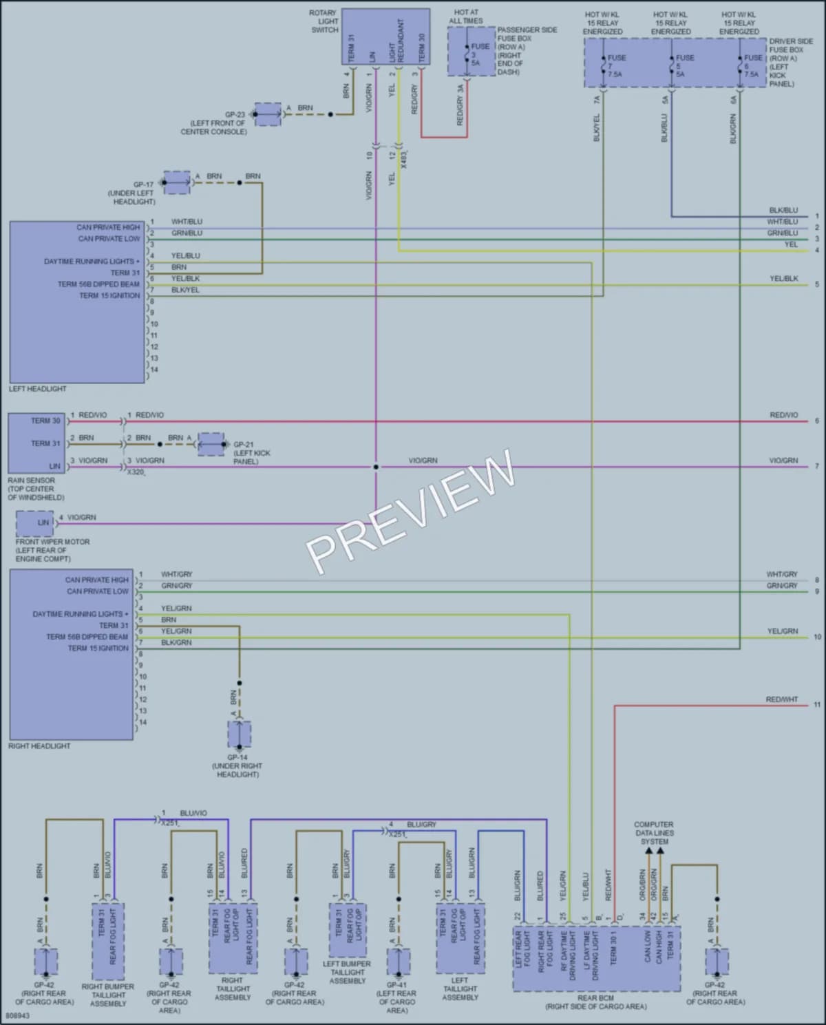 2022 Porsche Macan Headlights wiring diagram preview