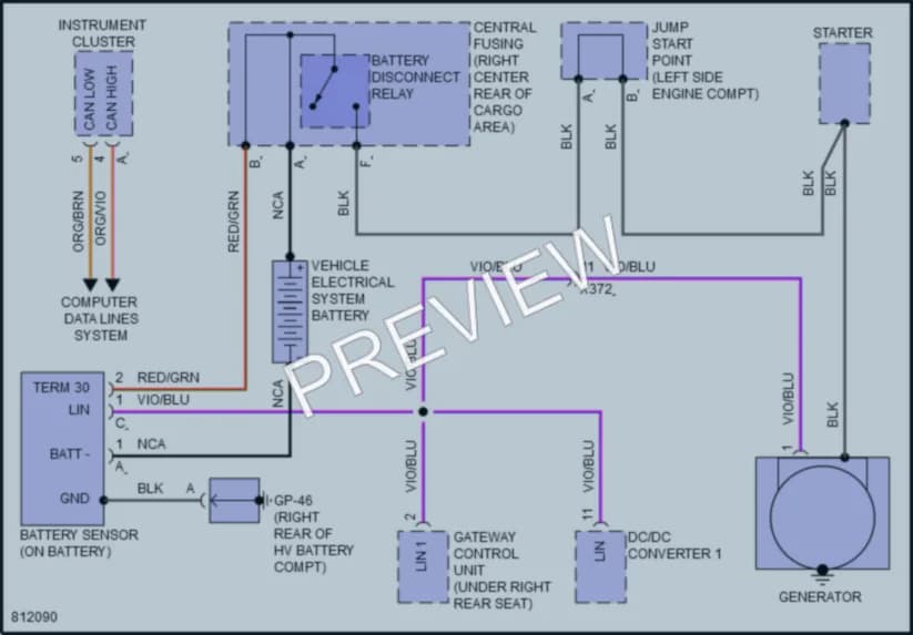 2022 Porsche Macan Starting Charging wiring diagram preview