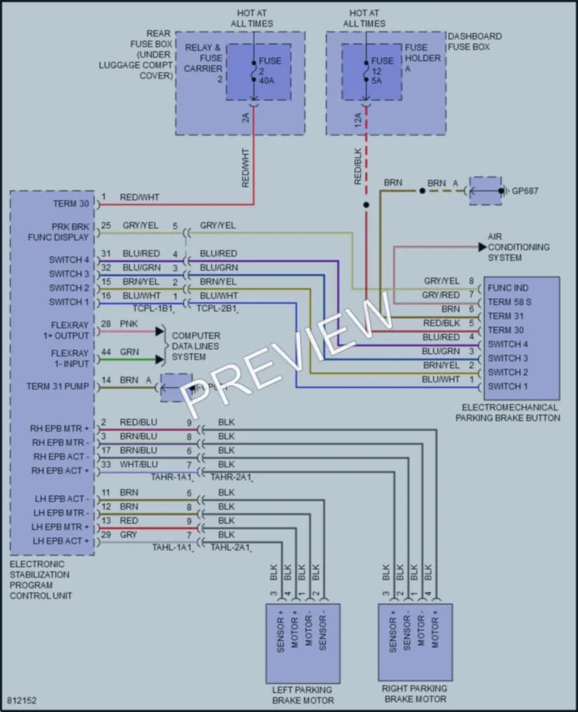 2022 Porsche Panamera Shift Interlock wiring diagram preview