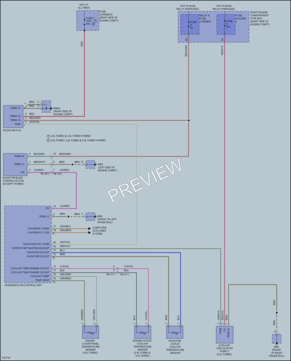 2022 Porsche PanameraHybrid Cooling Fan wiring diagram preview