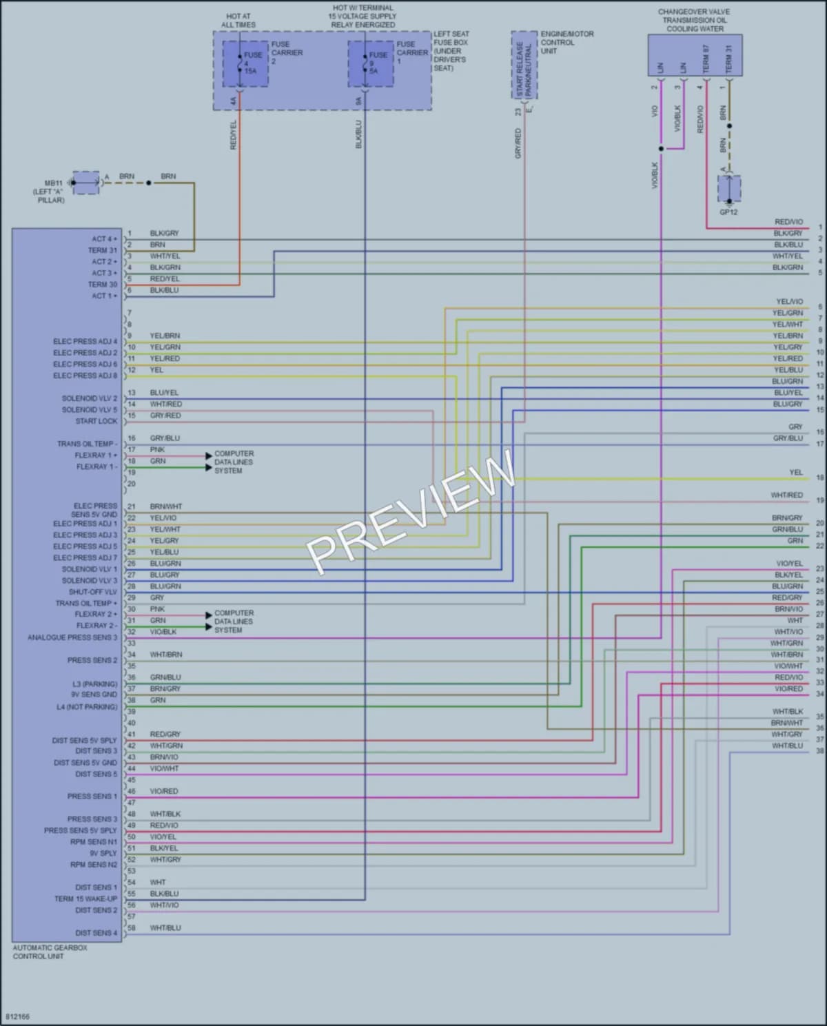 2022 Porsche PanameraHybrid Transmission wiring diagram preview