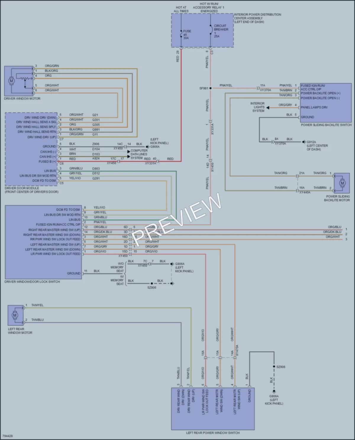 2022 Ram 1500 Power Windows wiring diagram preview