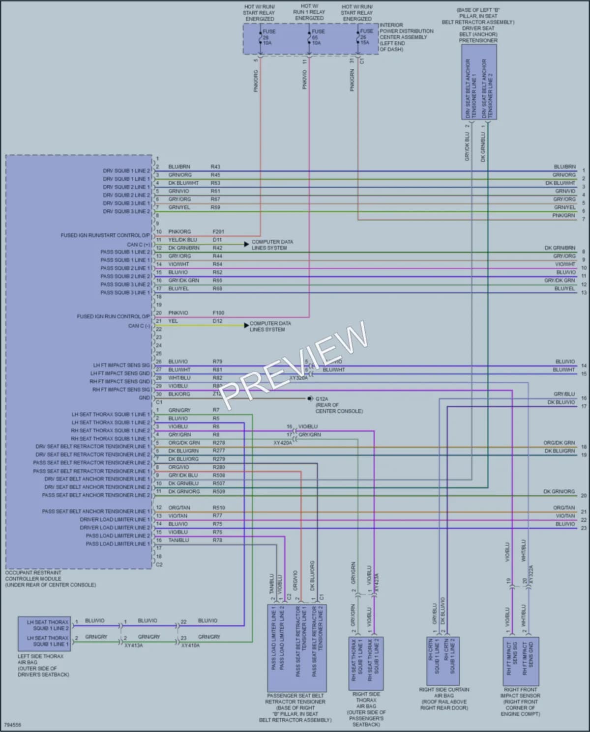 2022 Ram 1500 Supplemental Restraints wiring diagram preview