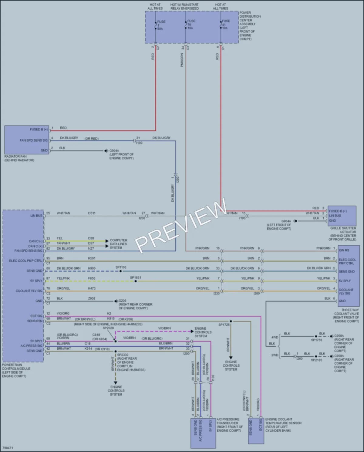 2022 Ram 1500Classic Cooling Fan wiring diagram preview