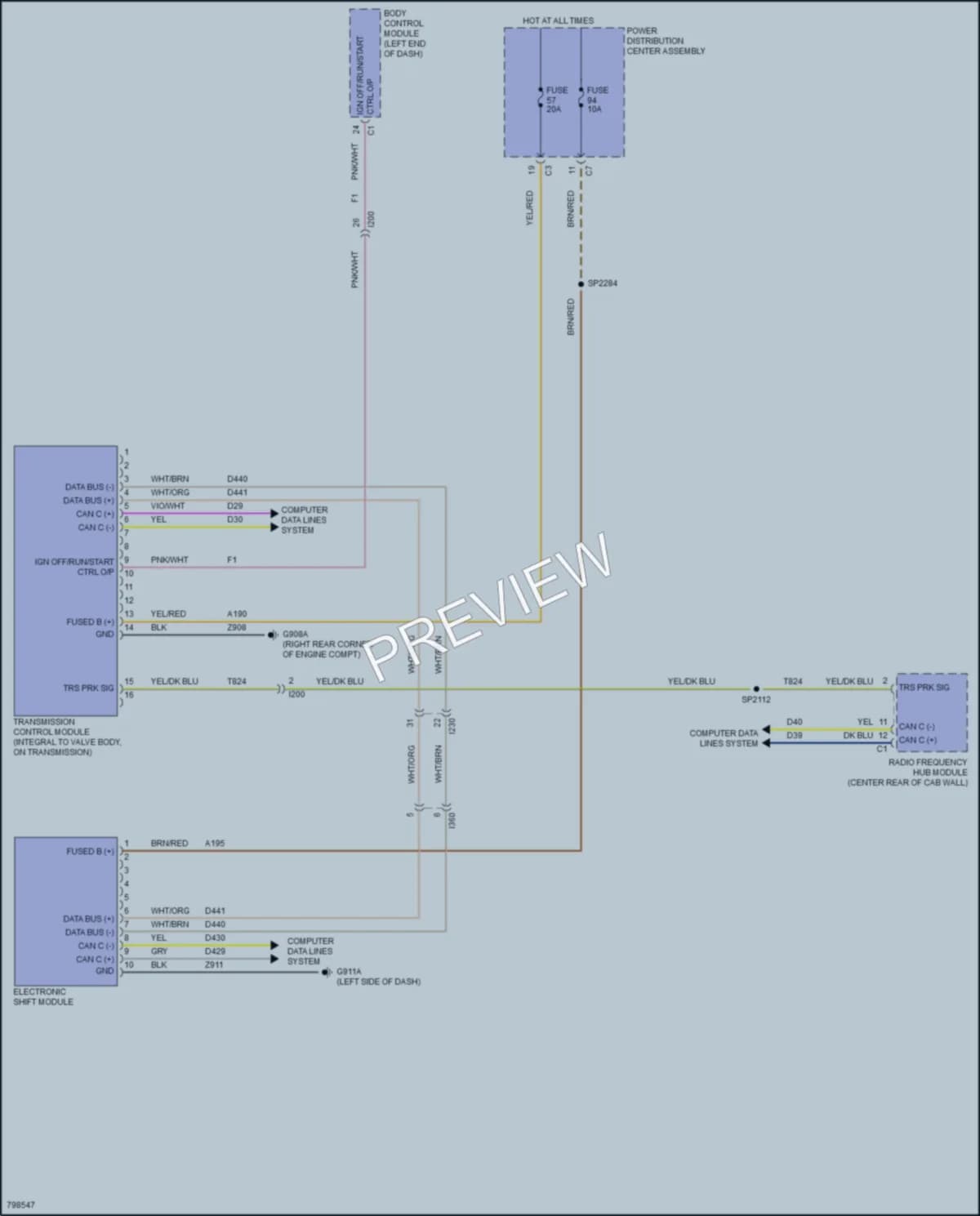 2022 Ram 1500Classic Transmission wiring diagram preview
