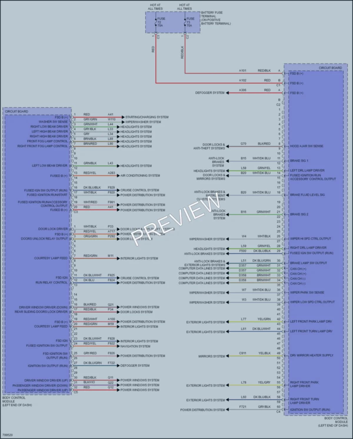 2022 Ram 1500ProMaster Body Control Modules wiring diagram preview