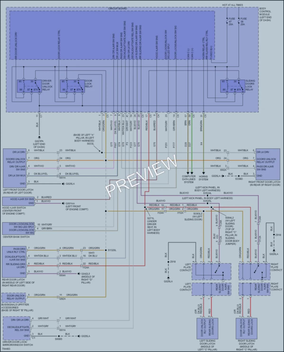 2022 Ram 1500ProMaster Power Door Locks wiring diagram preview