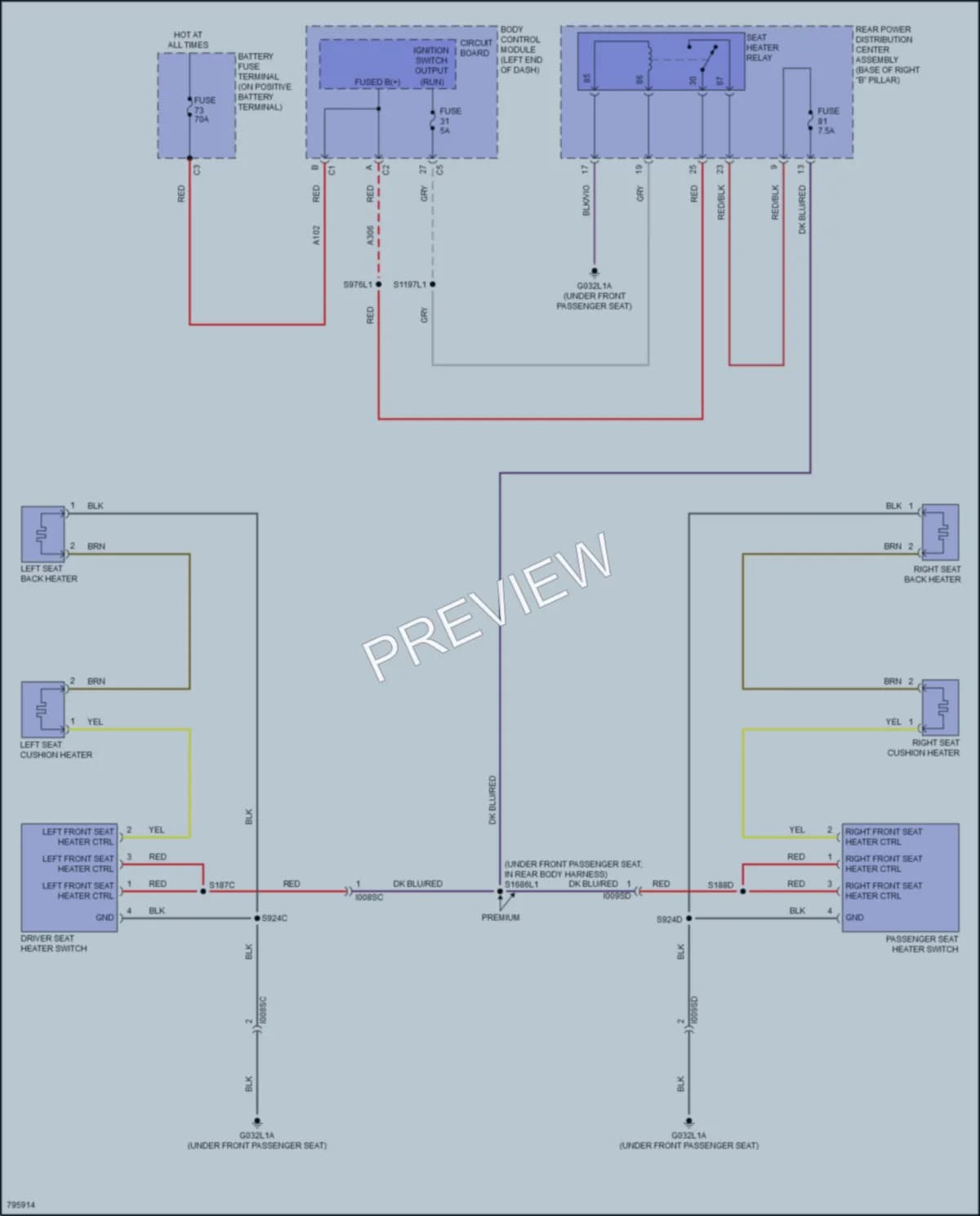 2022 Ram 1500ProMaster Power Seats wiring diagram preview