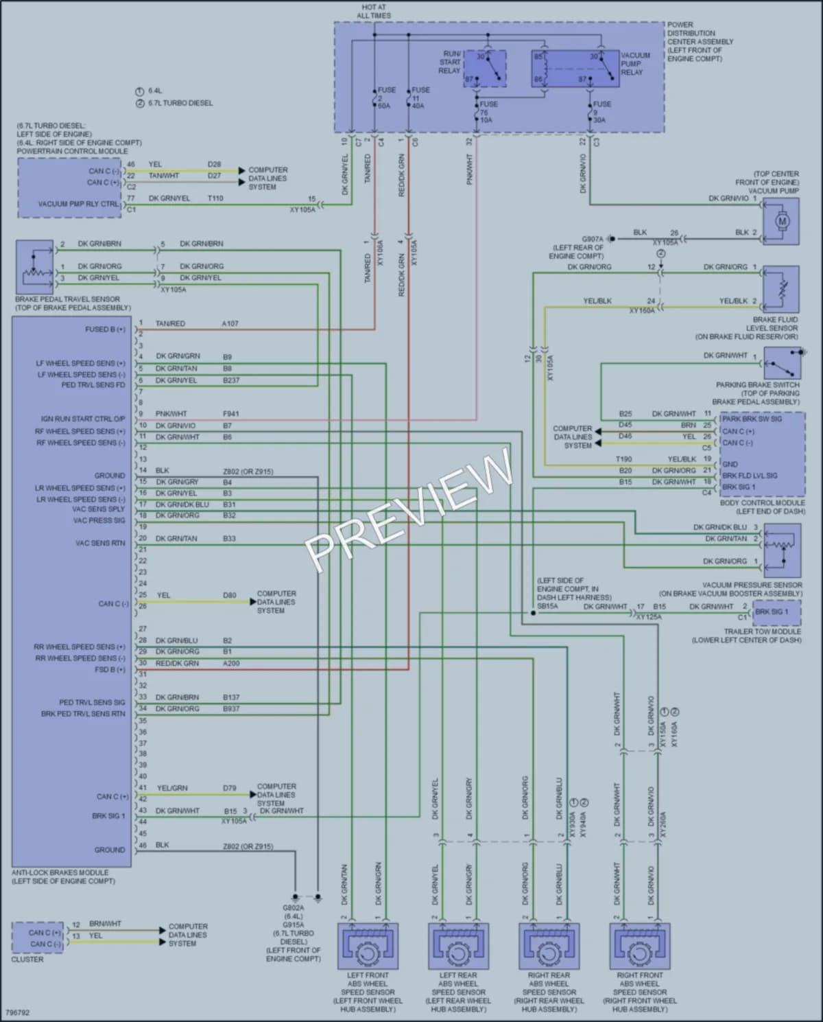 2022 Ram 2500 Anti Lock Brakes wiring diagram preview