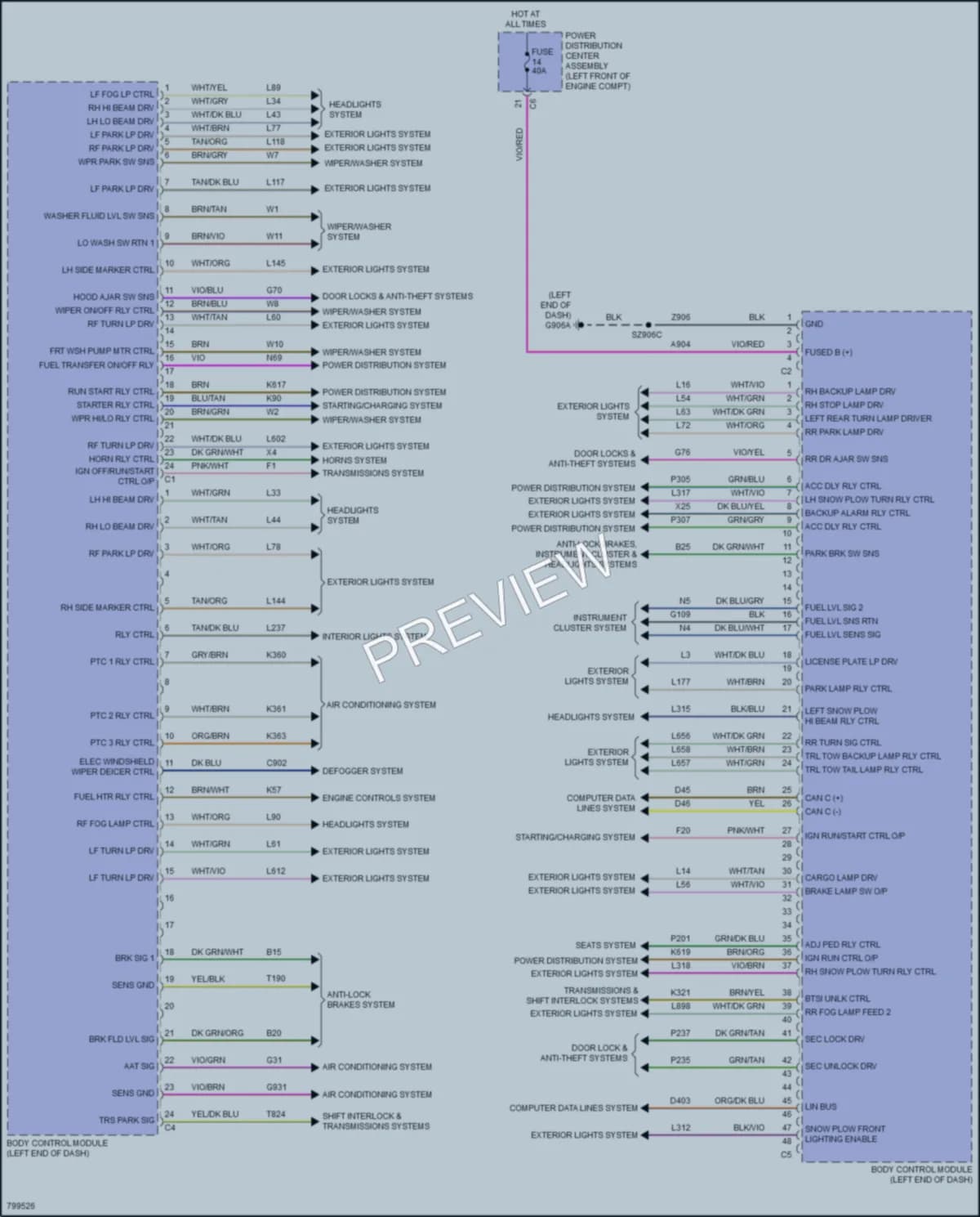 2022 Ram 2500 Body Control Modules wiring diagram preview