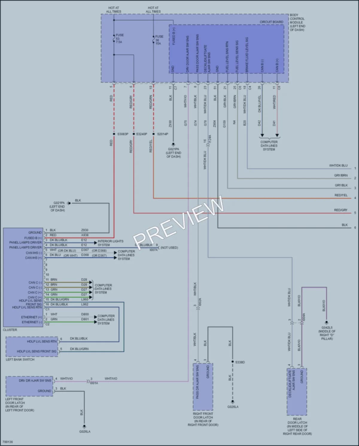 2022 Ram 2500ProMaster Instrument Cluster wiring diagram preview