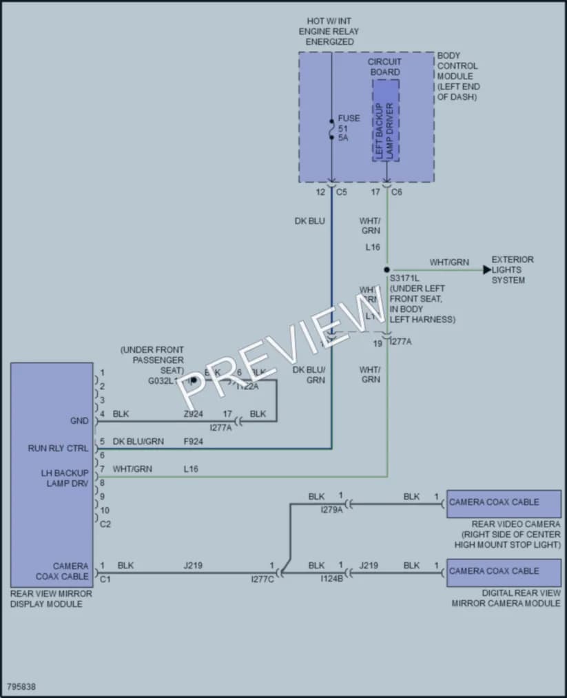 2022 Ram 2500ProMaster Power Mirrors wiring diagram preview