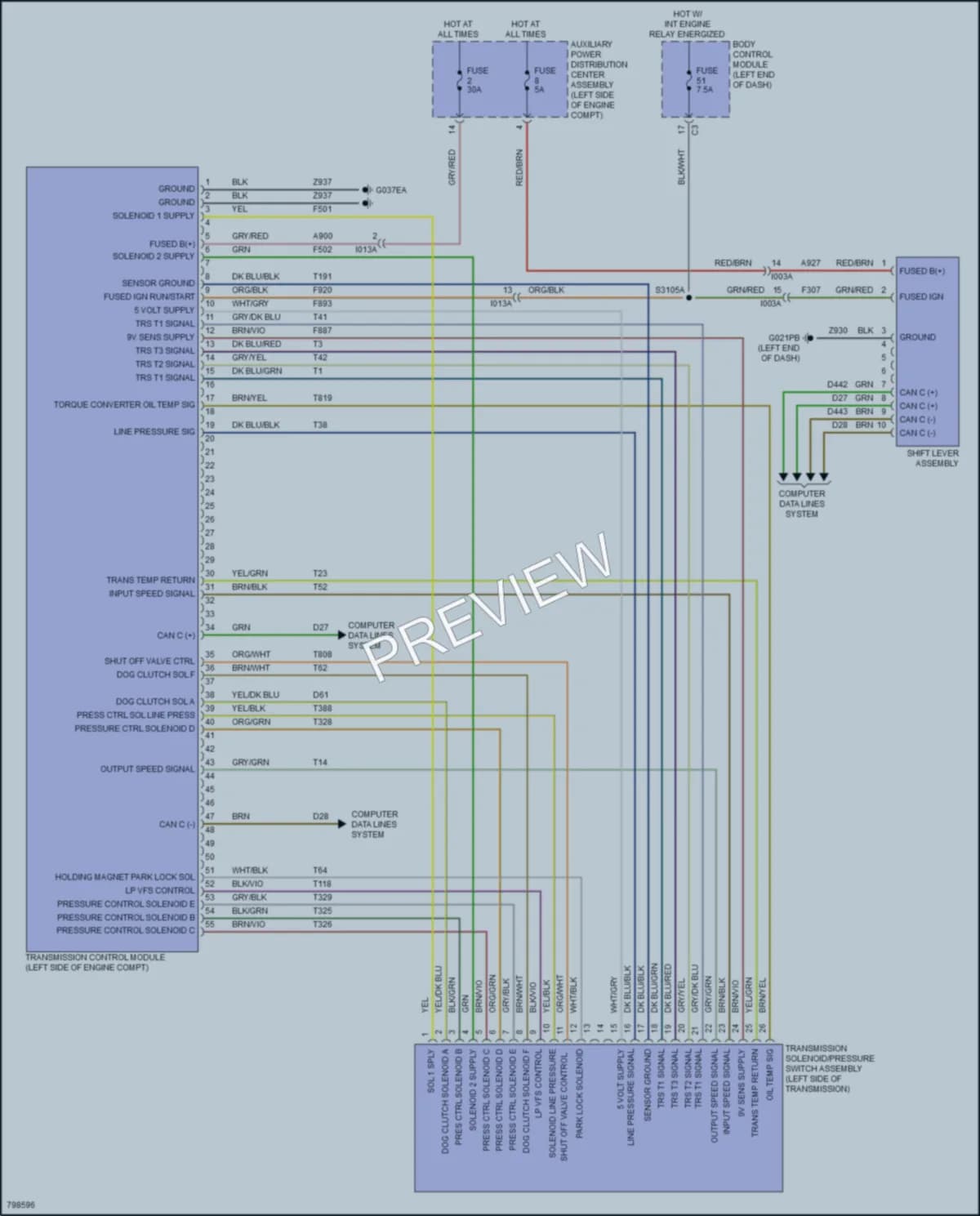 2022 Ram 2500ProMaster Transmission wiring diagram preview