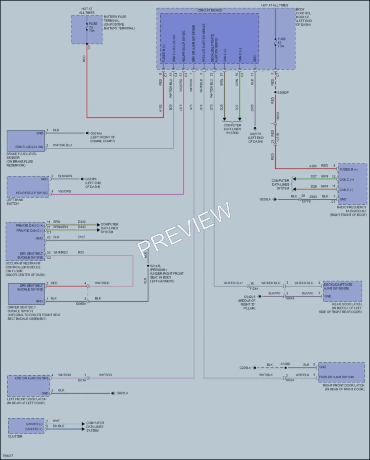 2022 Ram 2500ProMaster Warning Systems wiring diagram preview