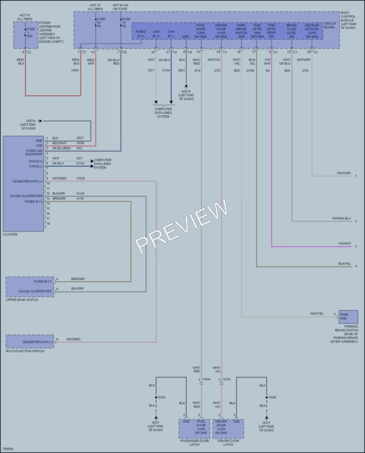 2022 Ram ProMasterCity Instrument Cluster wiring diagram preview