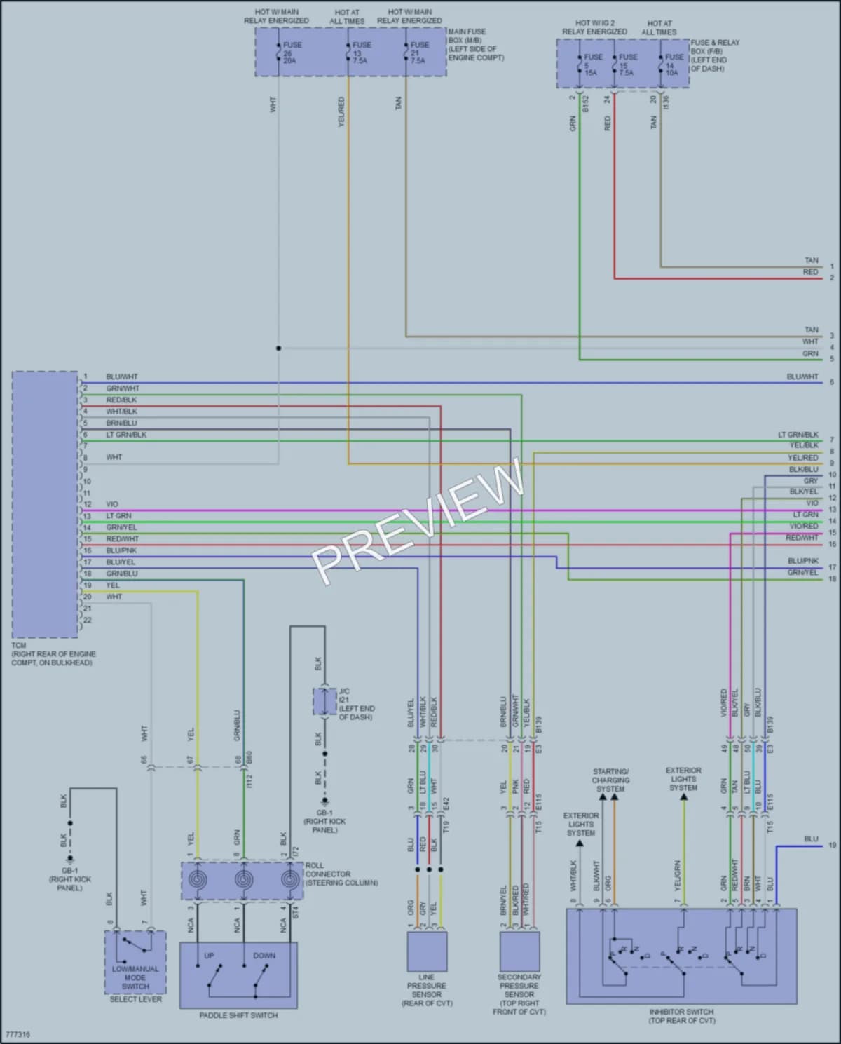 2022 Subaru Ascent Transmission wiring diagram preview