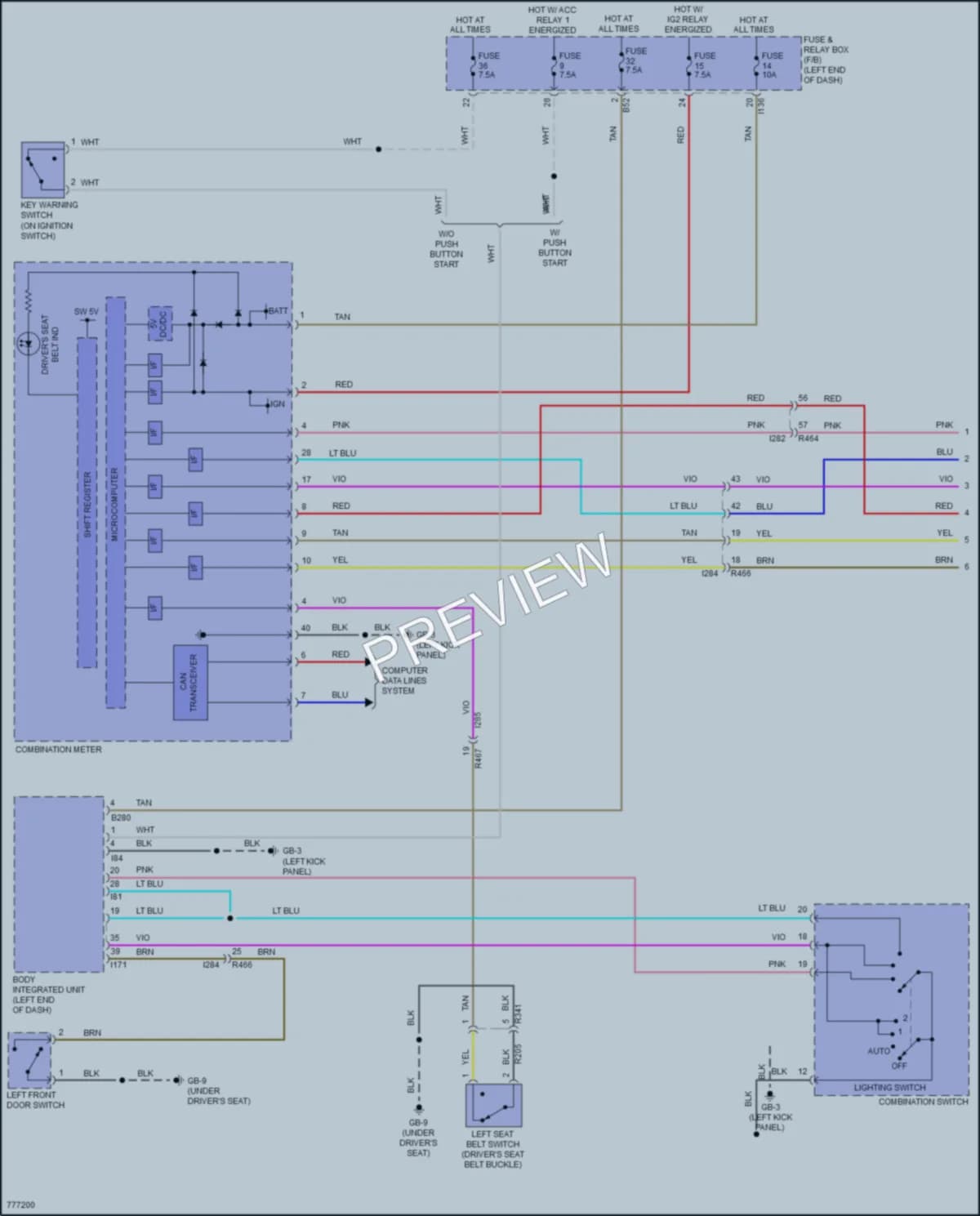 2022 Subaru Ascent Warning Systems wiring diagram preview