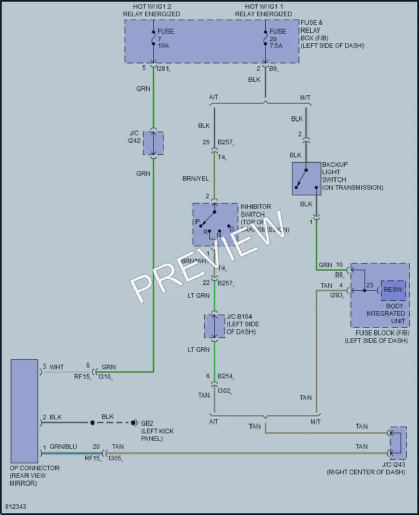 2022 Subaru BRZ Power Mirrors wiring diagram preview