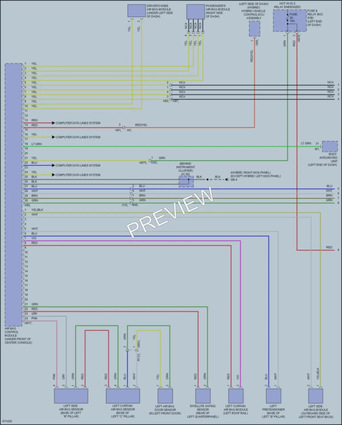 2022 Subaru Crosstrek Supplemental Restraints wiring diagram preview