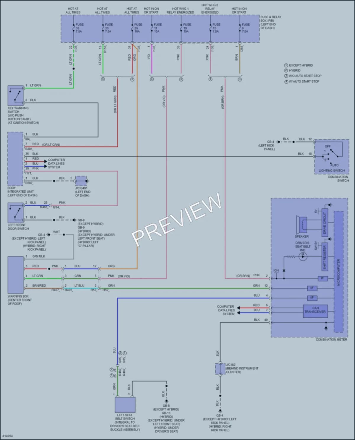 2022 Subaru Crosstrek Warning Systems wiring diagram preview