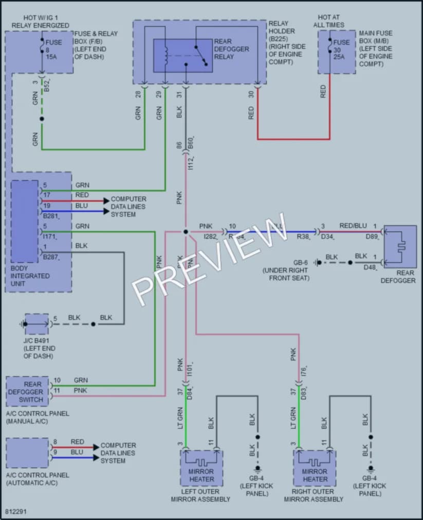 2022 Subaru CrosstrekHybrid Defoggers wiring diagram preview