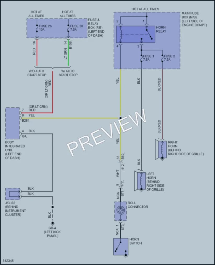 2022 Subaru CrosstrekHybrid Horn wiring diagram preview