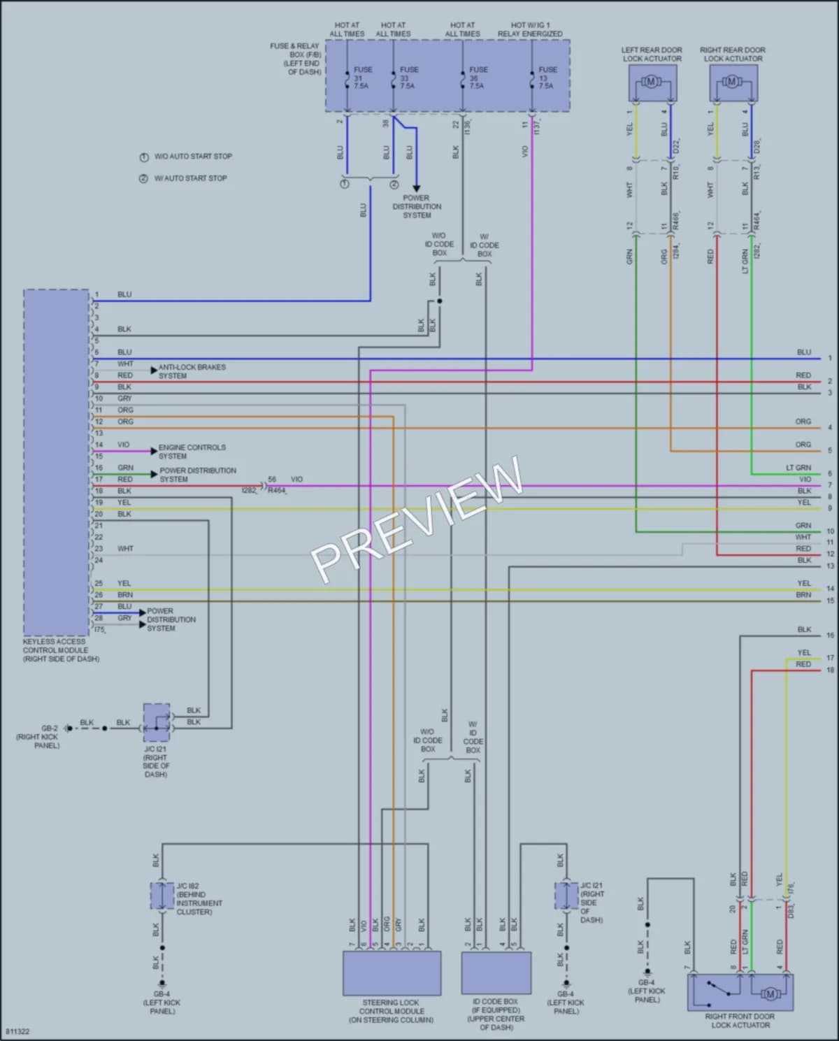 2022 Subaru CrosstrekHybrid Power Door Locks wiring diagram preview