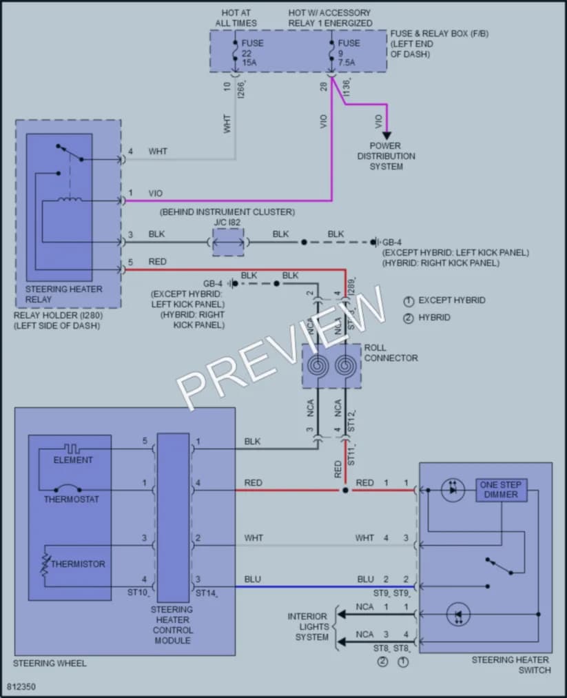 2022 Subaru CrosstrekHybrid Power Seats wiring diagram preview