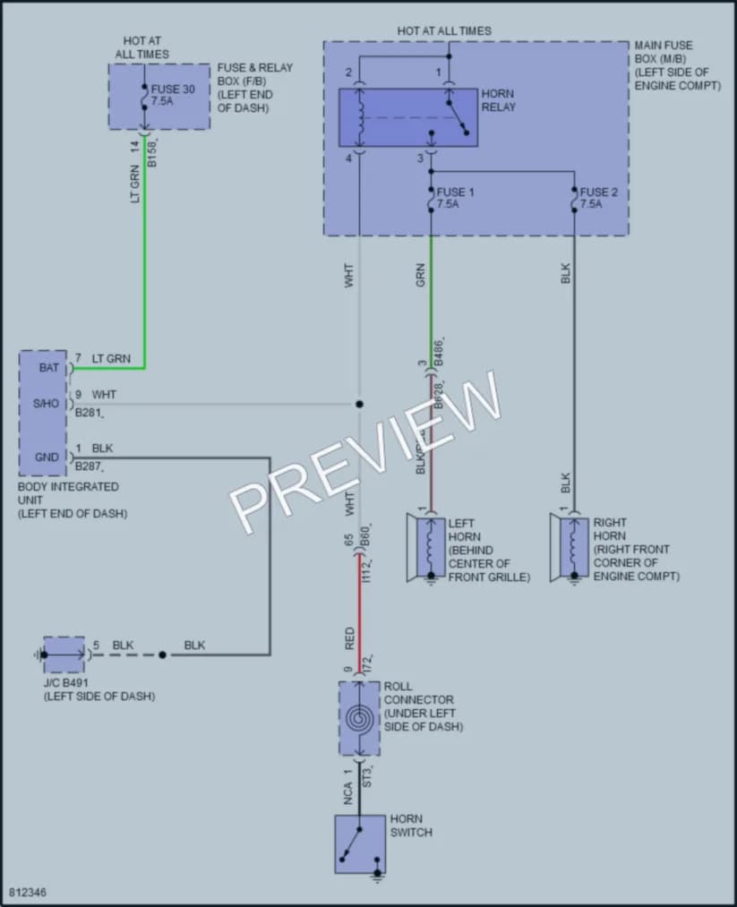 2022 Subaru Forester Horn wiring diagram preview