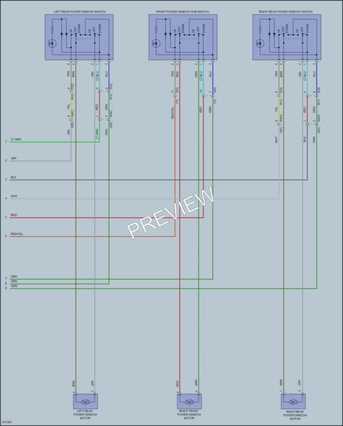 2022 Subaru Forester Power Windows wiring diagram preview