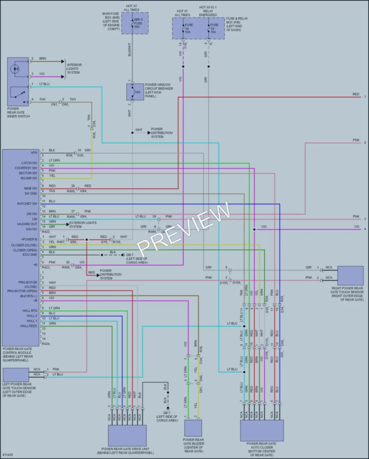 2022 Subaru Forester Trunk Tailgate Fuel Door wiring diagram preview