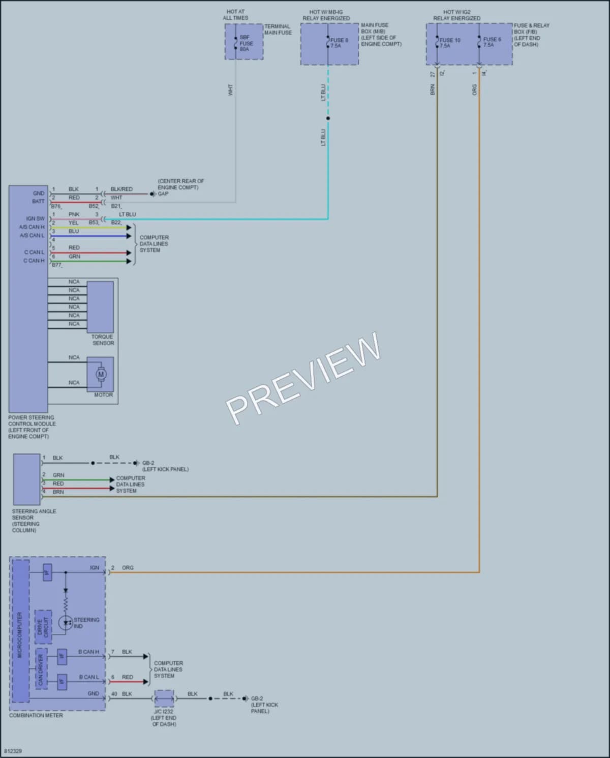 2022 Subaru Legacy Electronic Power Steering wiring diagram preview