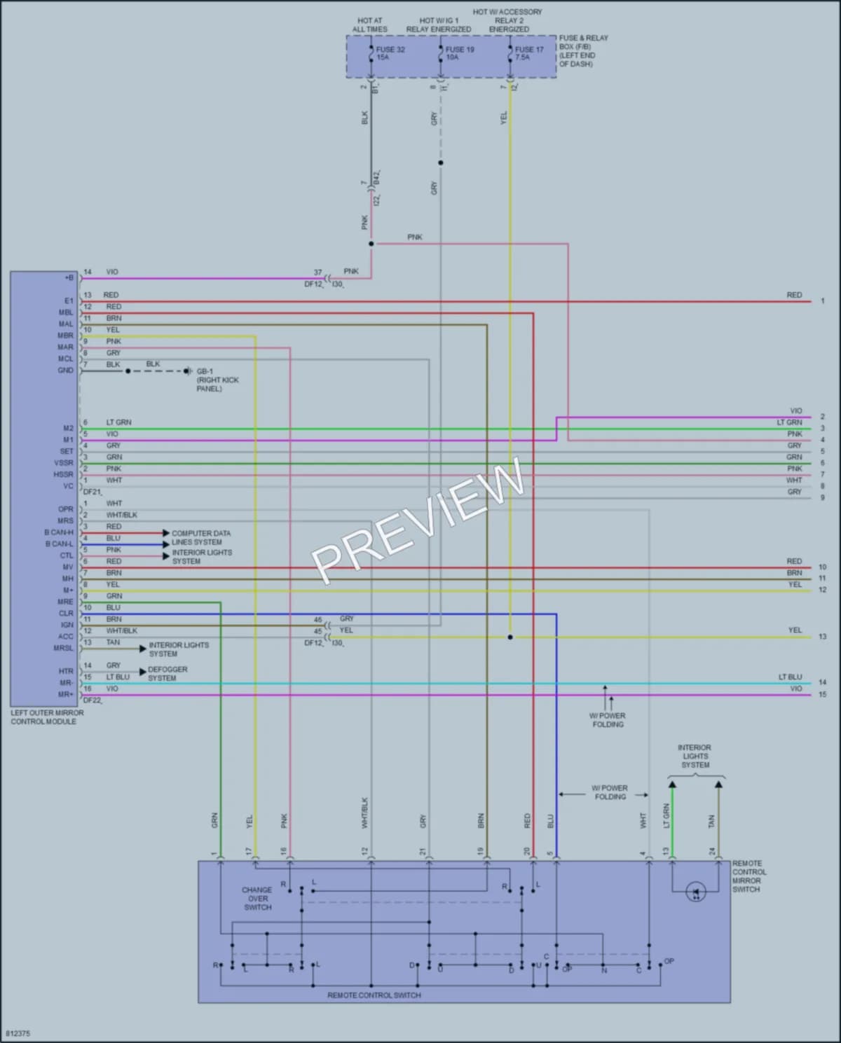 2022 Subaru Legacy Memory Systems wiring diagram preview