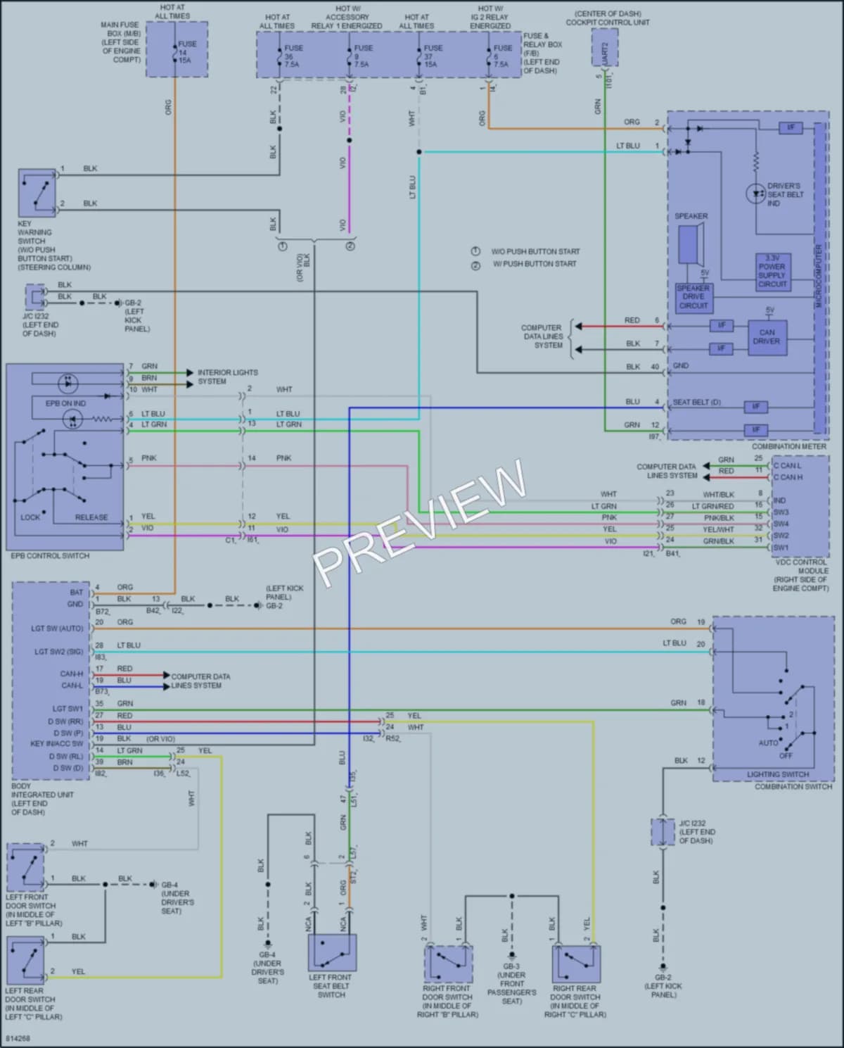 2022 Subaru Legacy Warning Systems wiring diagram preview