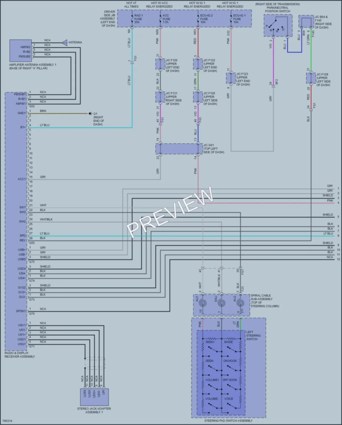 2022 Toyota 4Runner Radio wiring diagram preview