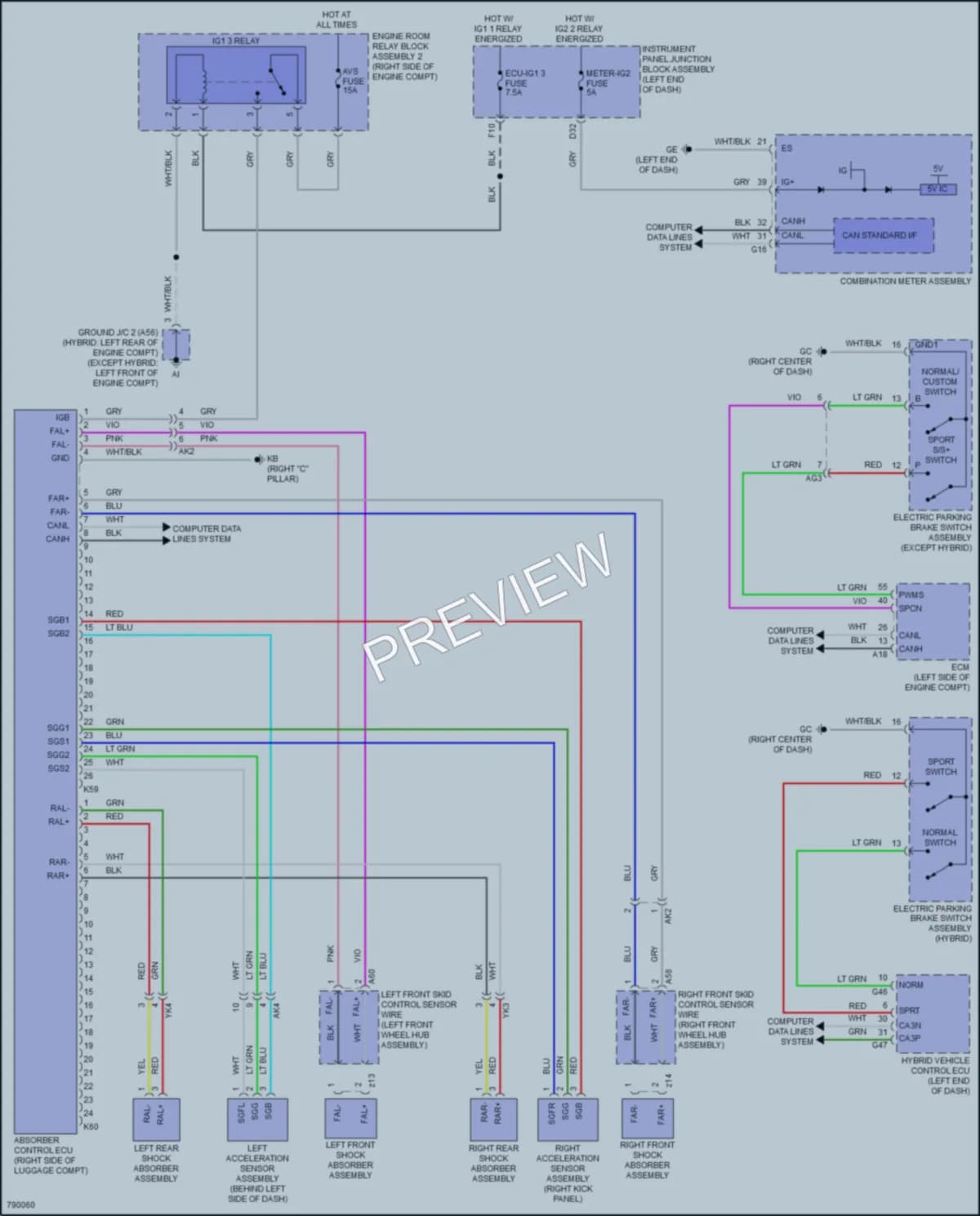 2022 Toyota Avalon Electronic Suspension wiring diagram preview
