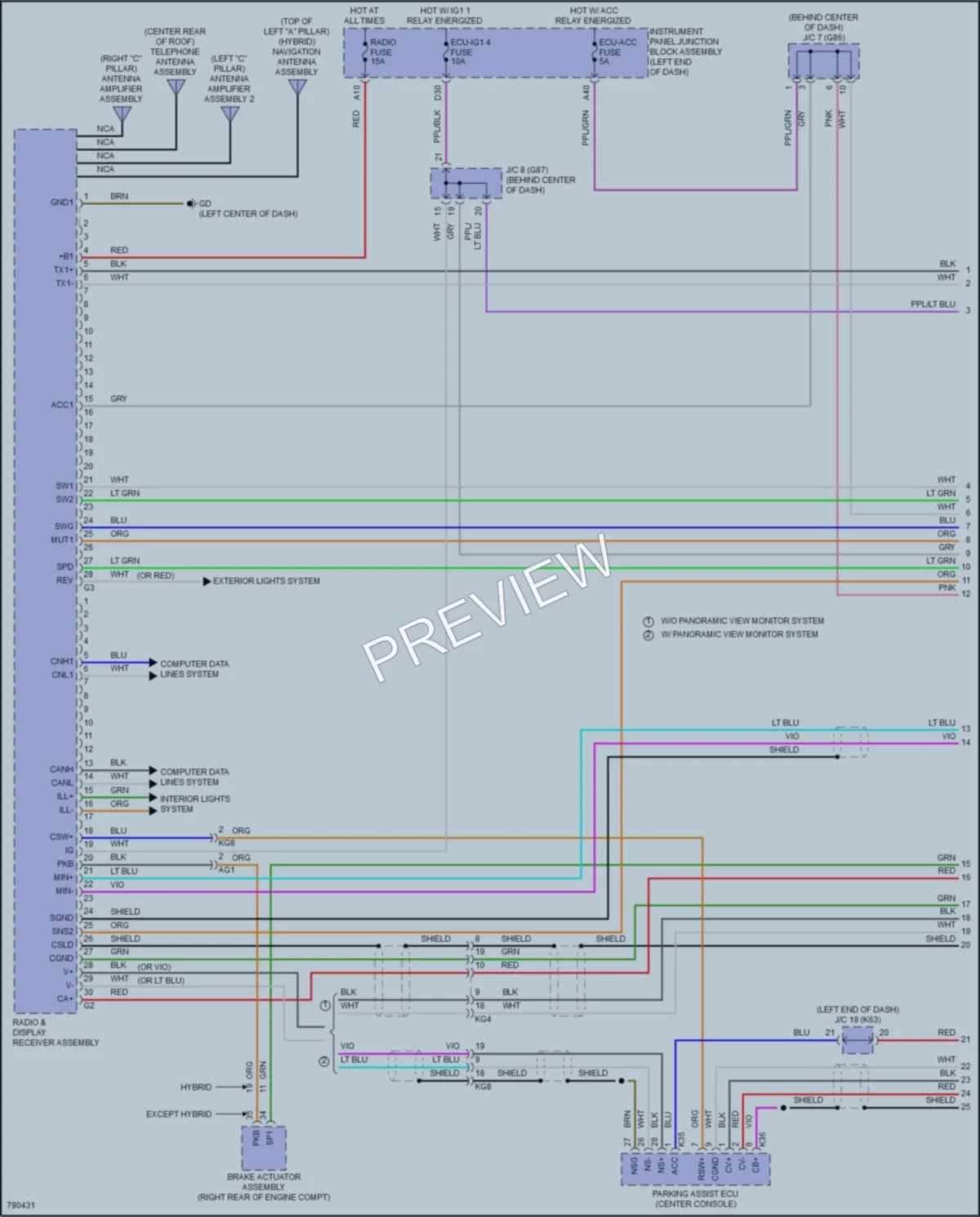 2022 Toyota Avalon Radio wiring diagram preview