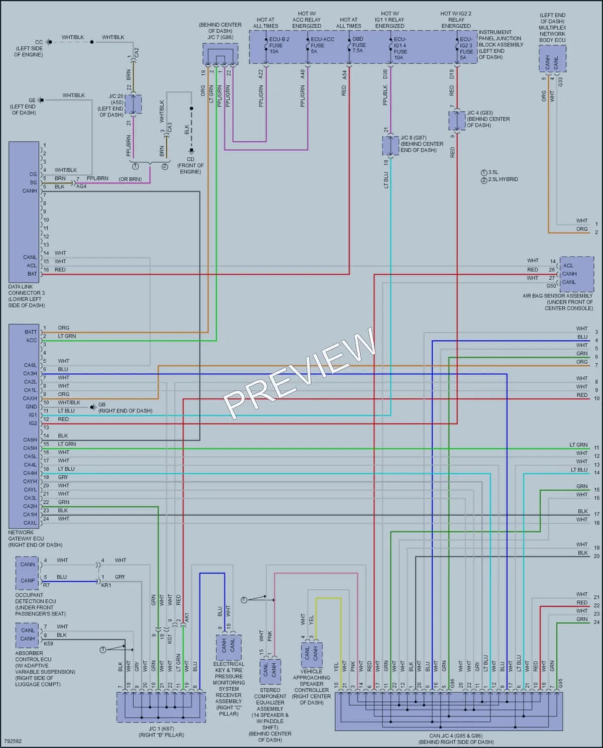 2022 Toyota AvalonHybrid Computer Data Lines wiring diagram preview