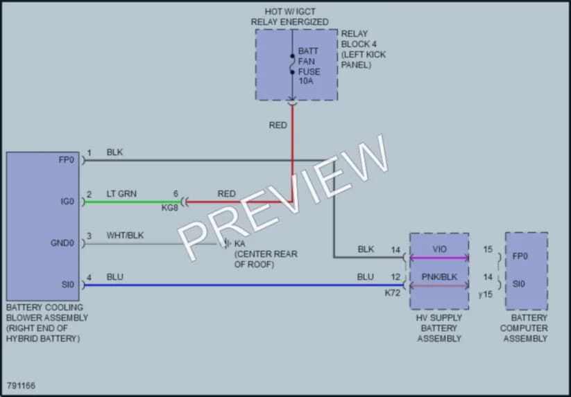 2022 Toyota AvalonHybrid Cooling Fan wiring diagram preview