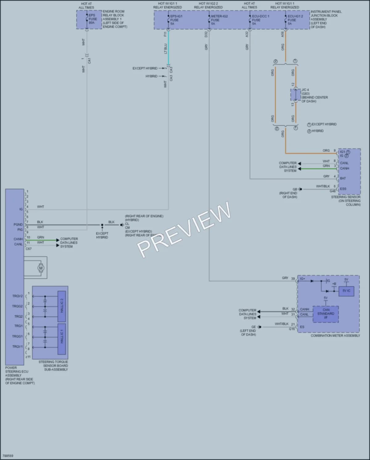 2022 Toyota AvalonHybrid Electronic Power Steering wiring diagram preview