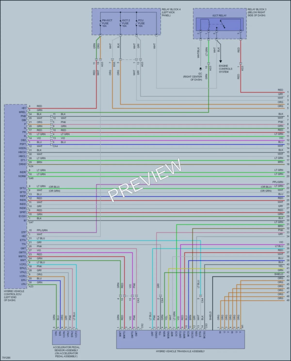 2022 Toyota AvalonHybrid Transmission wiring diagram preview