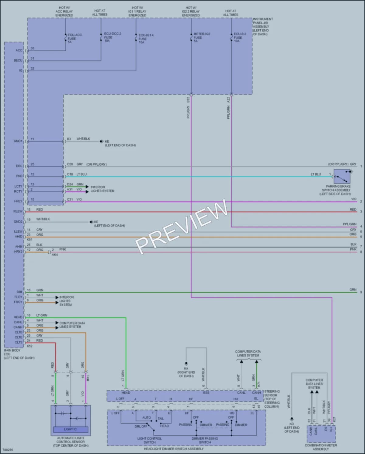 2022 Toyota Camry Headlights wiring diagram preview