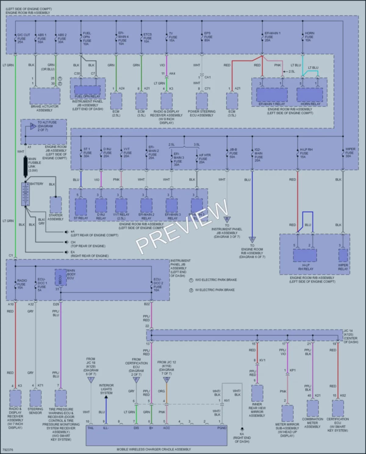 2022 Toyota Camry Power Distribution wiring diagram preview