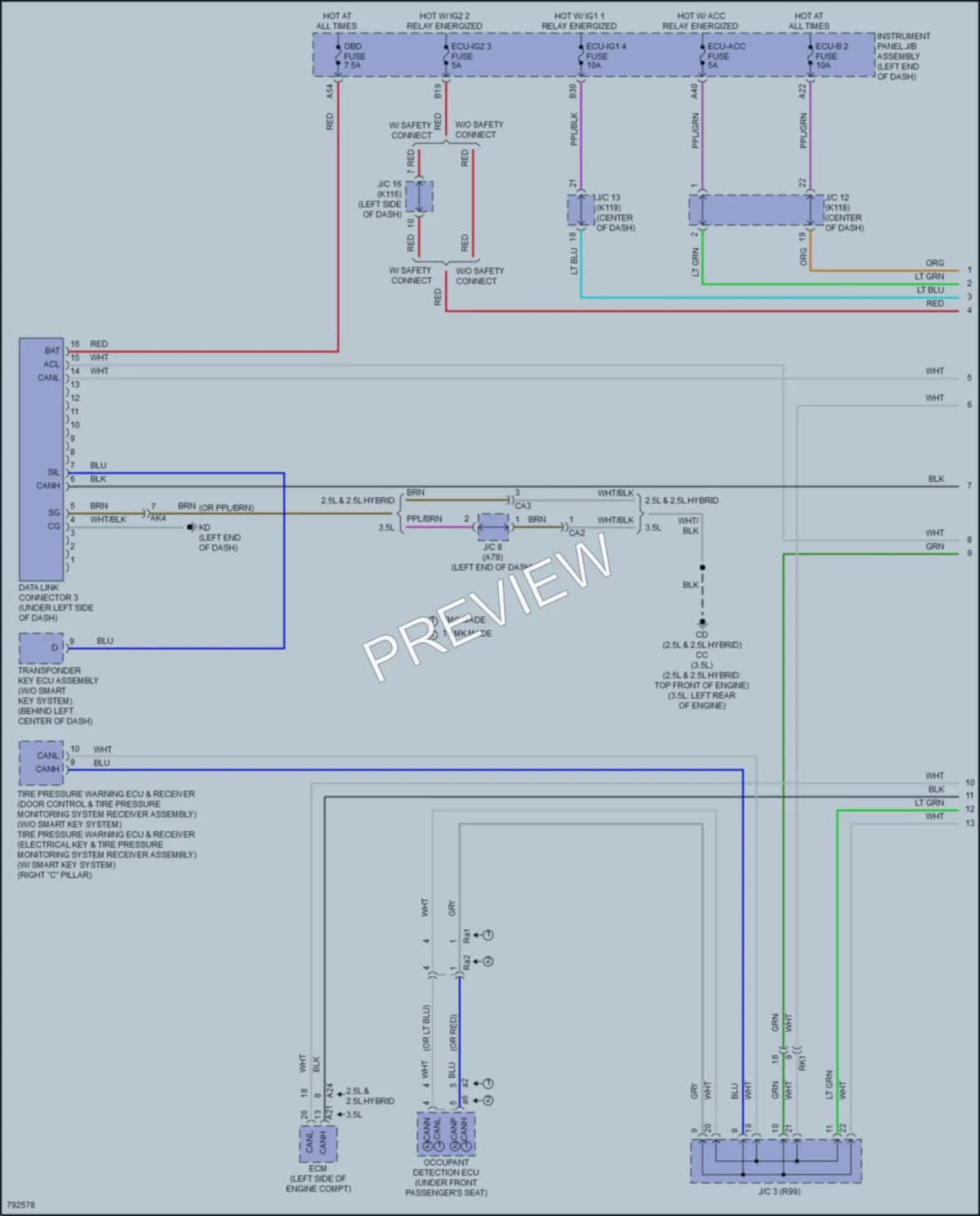 2022 Toyota CamryHybrid Computer Data Lines wiring diagram preview